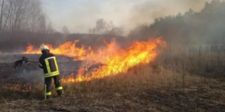Вчора на Рівненщині вогнеборці загасили 5 пожеж, які виникли через спалювання сухостою