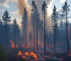 На Рівненщині та Волині через падіння уламків «Шахедів» спалахнули лісові пожежі