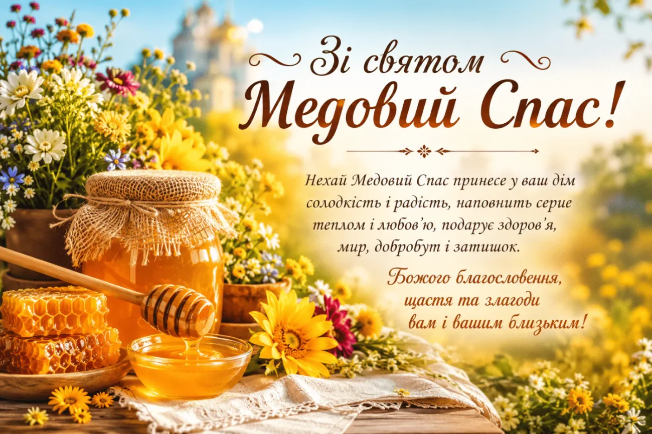 Привітання з Медовим Спасом 2026: красиві християнські побажання зі святом