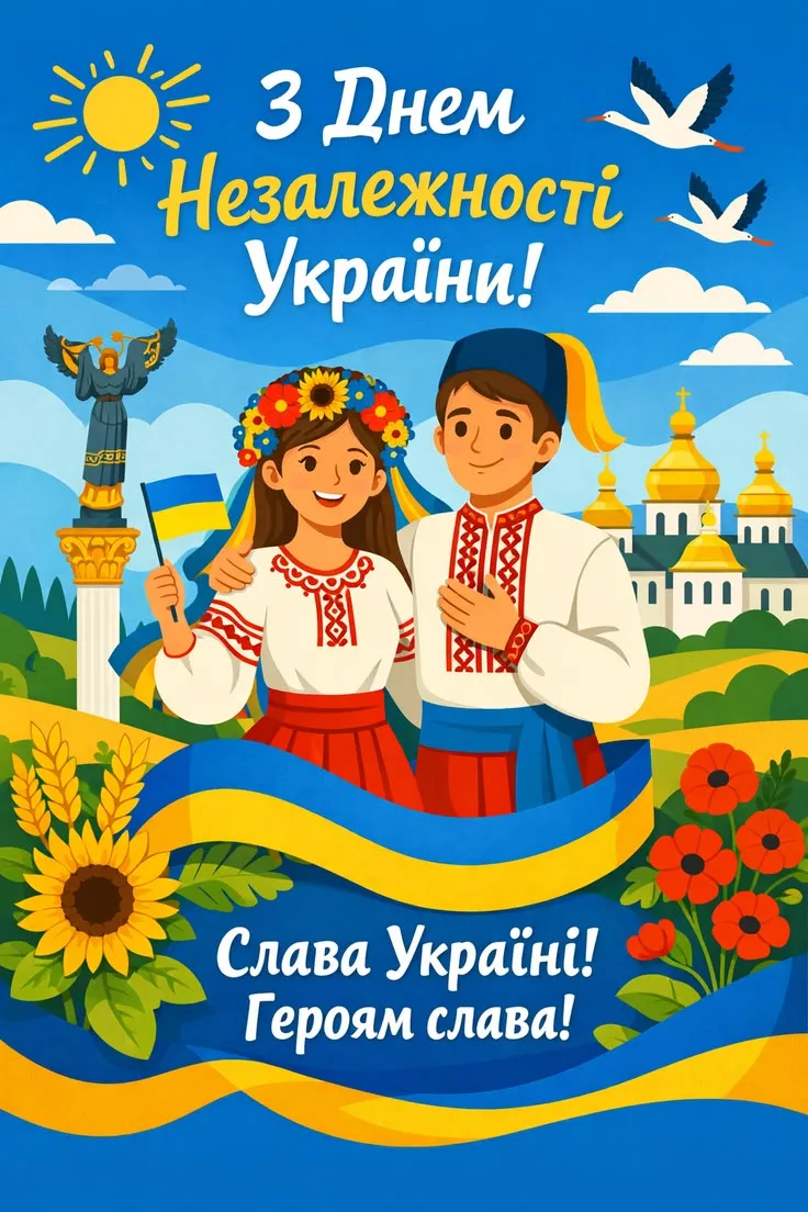 Привітання з Днем Незалежності України 2026: теплі слова, які подарують віру та надію