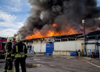 На Рівненщині після вибуху спалахнула масштабна пожежа на підприємстві