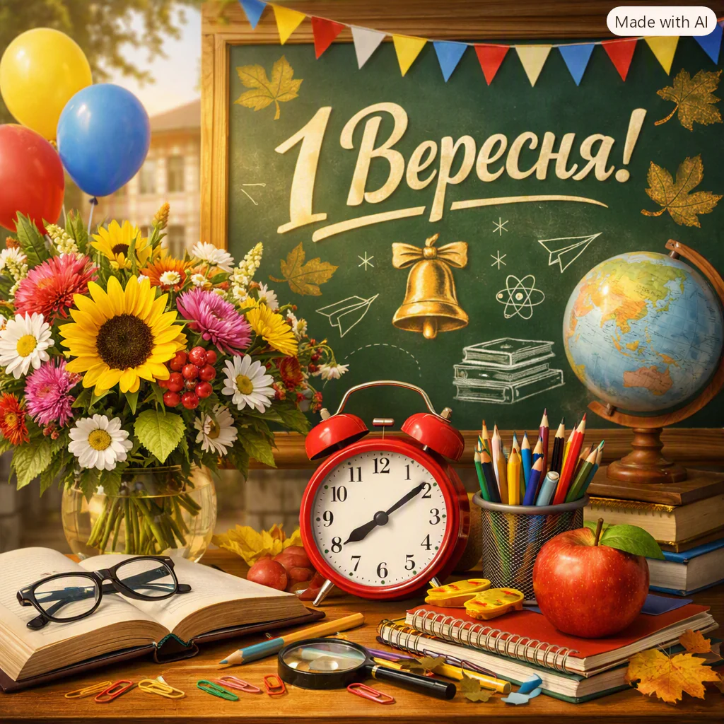 Привітання з 1 вересня 2026: нехай зошити будуть чистими, думки — світлими, а шкільні будні — веселими